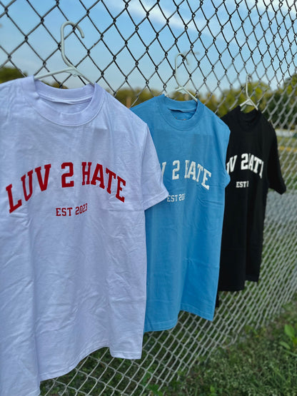 LUV 2 HATE Clothing Varsity Puff Collection V1 "Baby Blue"